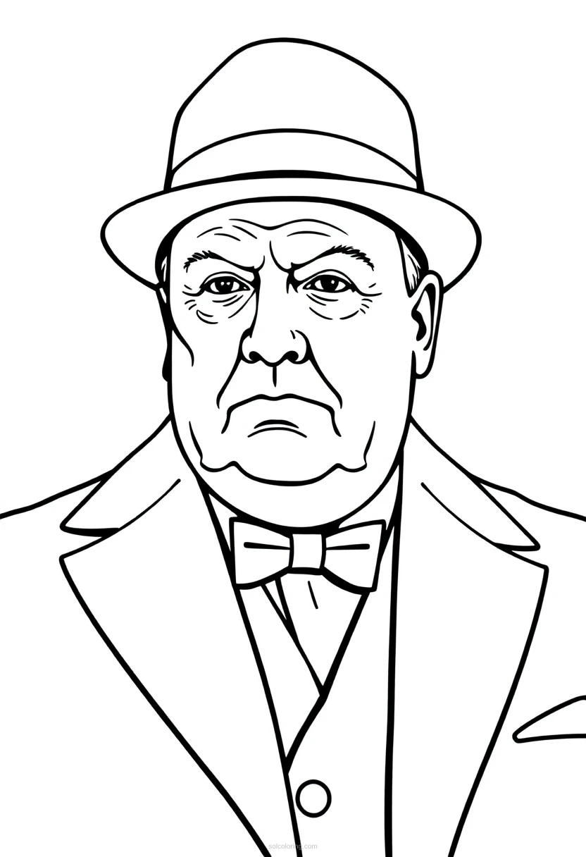 Winston Churchill coloring page for kids