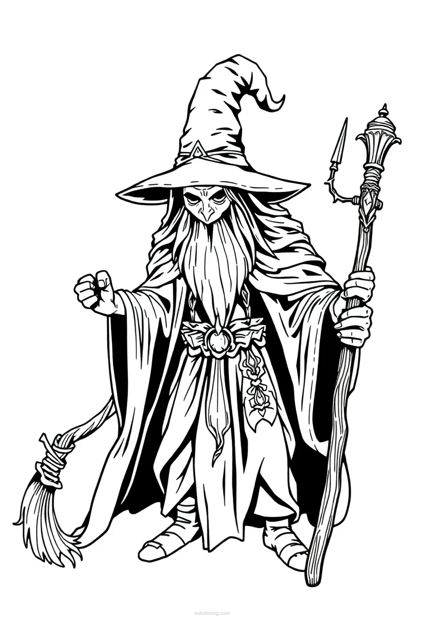 Witch Doctor Cute Cartoon coloring page for kids