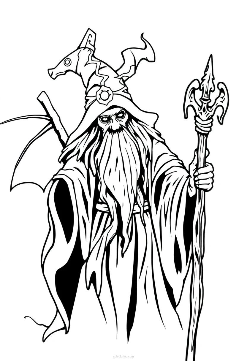 Witch Doctor Cute Cartoon coloring page for kids