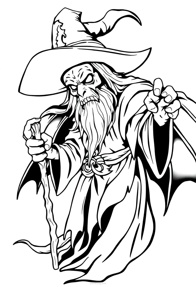 Witch Doctor Cute Cartoon coloring page for kids