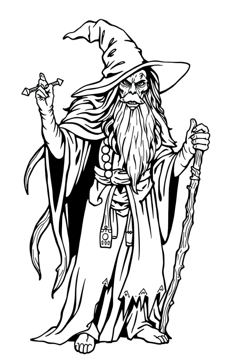 Witch Doctor coloring page, free printable
