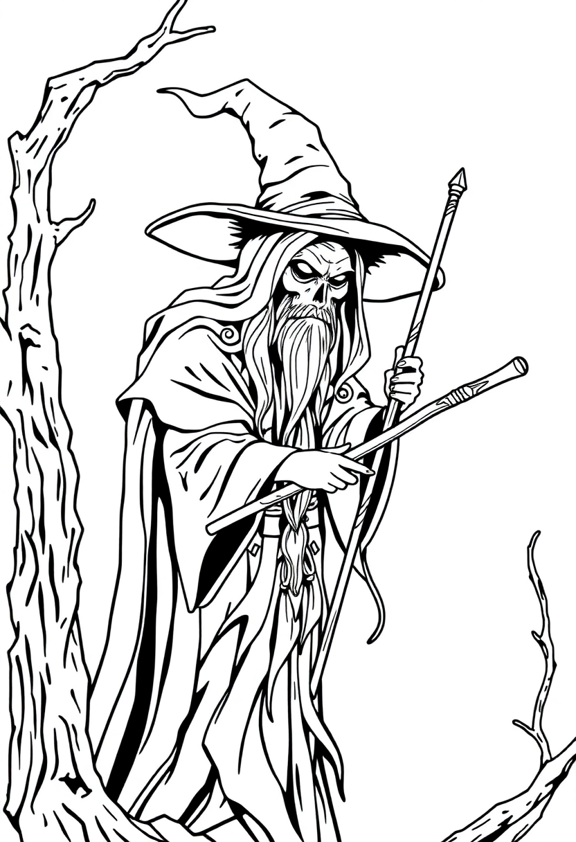 Witch Doctor coloring page, free printable