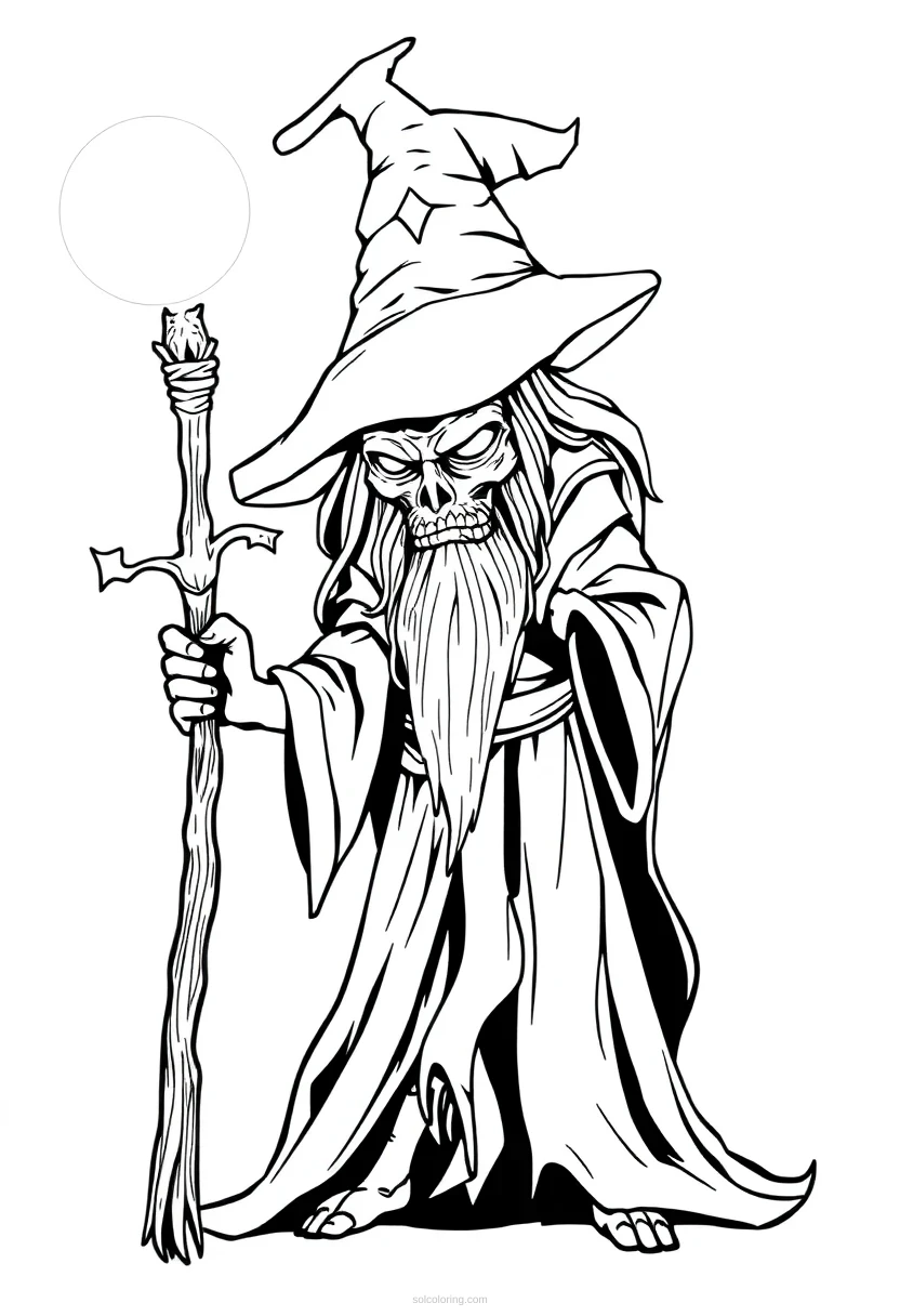 Witch Doctor Mandala coloring page for kids