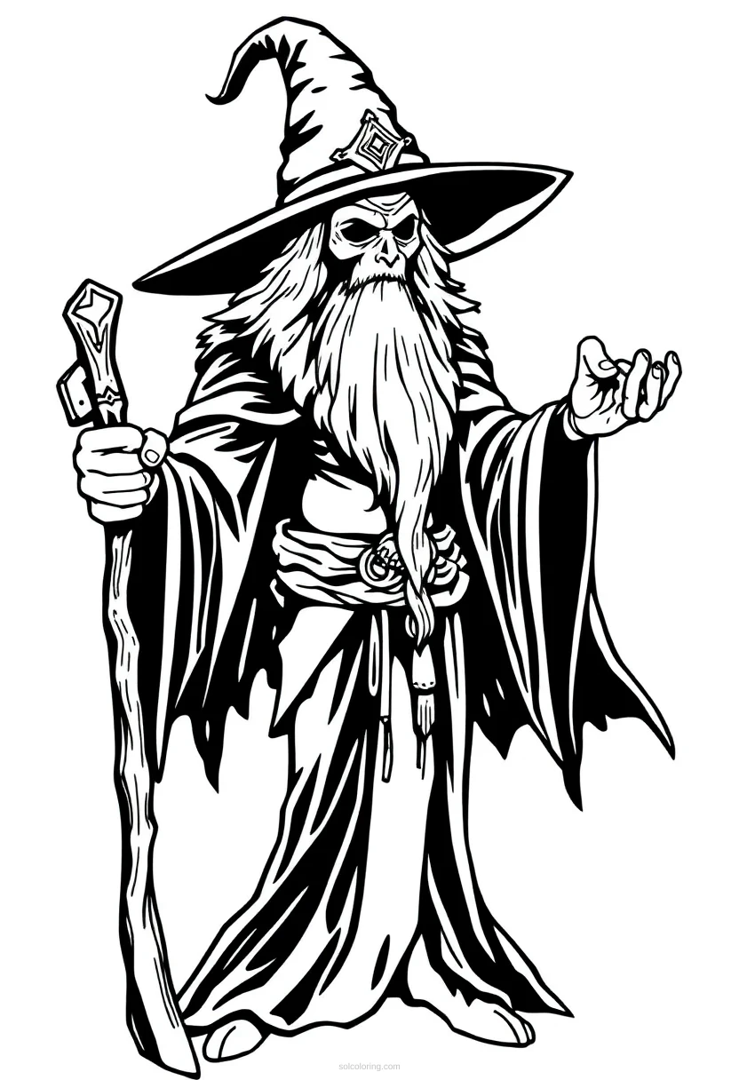 Witch Doctor Mandala coloring page for kids