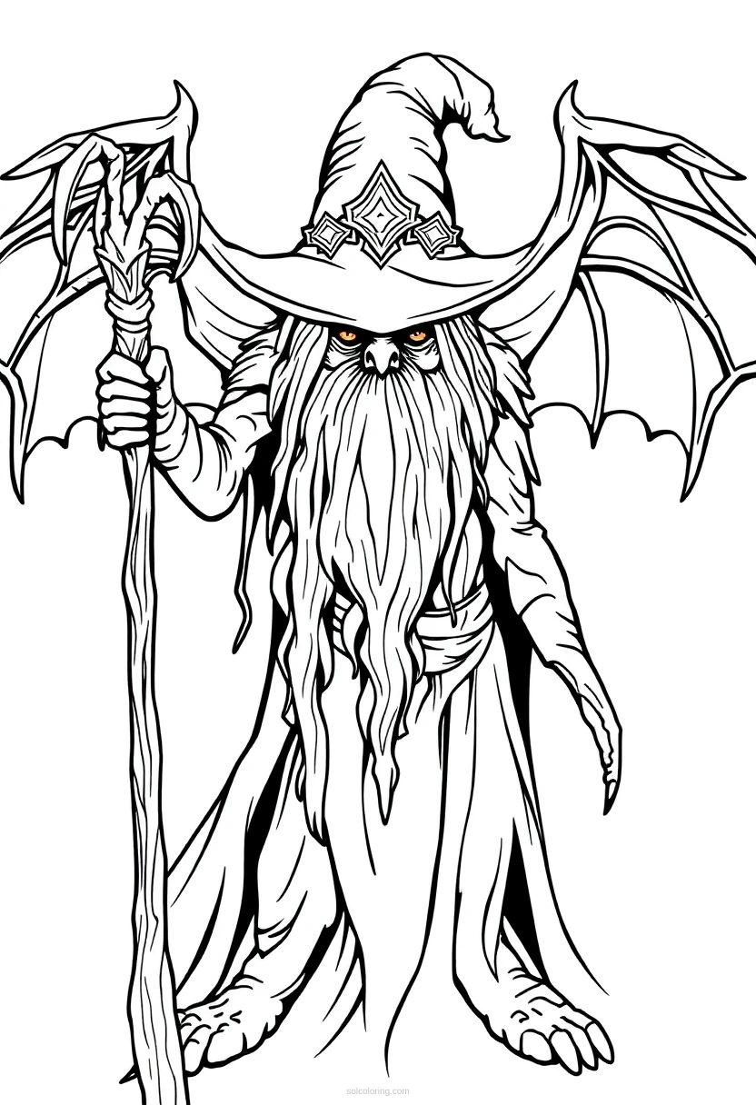Witch Doctor Mandala coloring page for kids