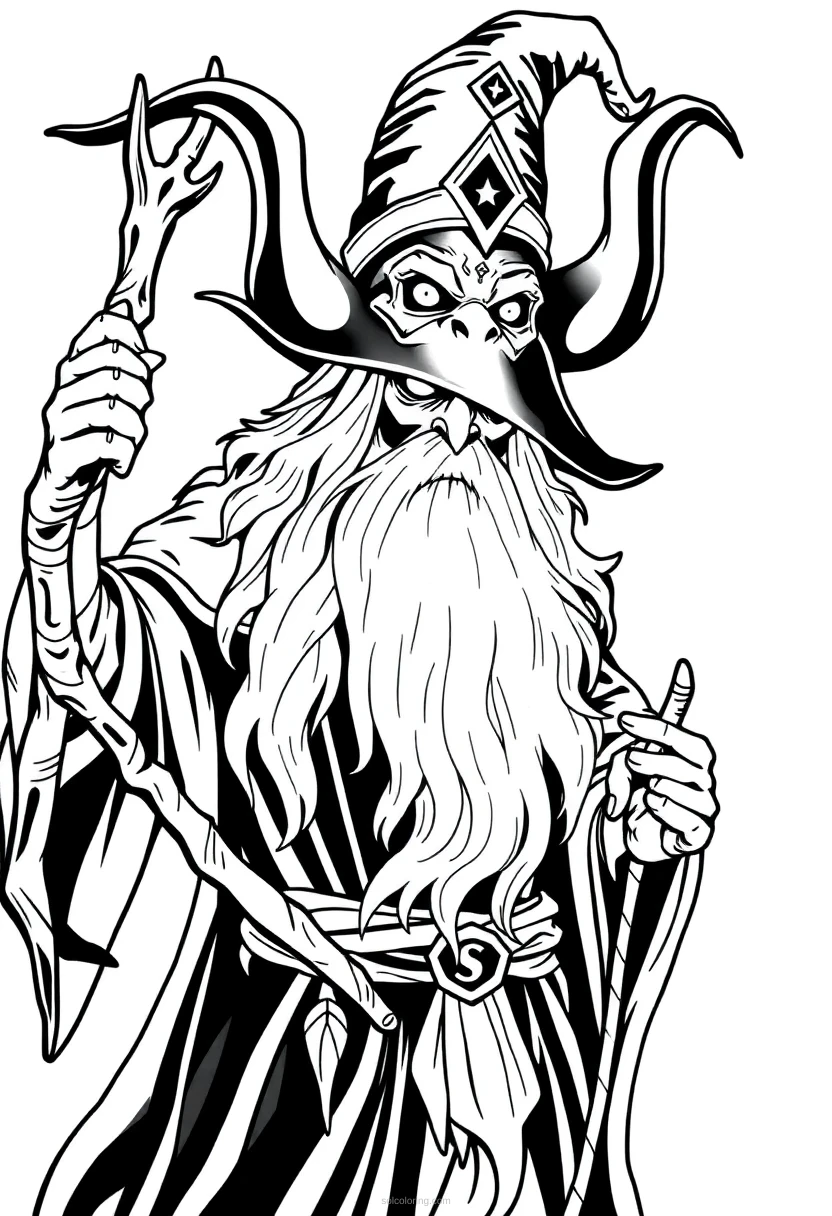 Witch Doctor Realistic coloring page for kids