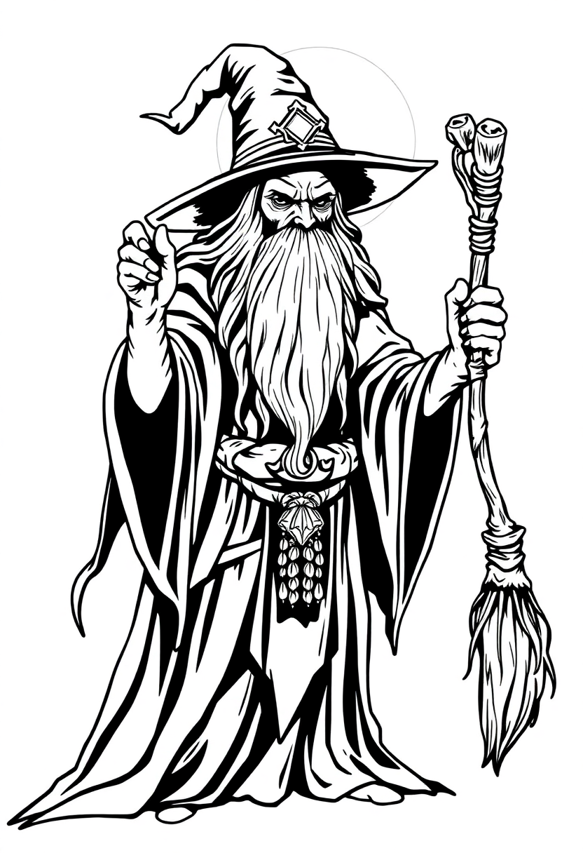 Witch Doctor coloring page, free printable