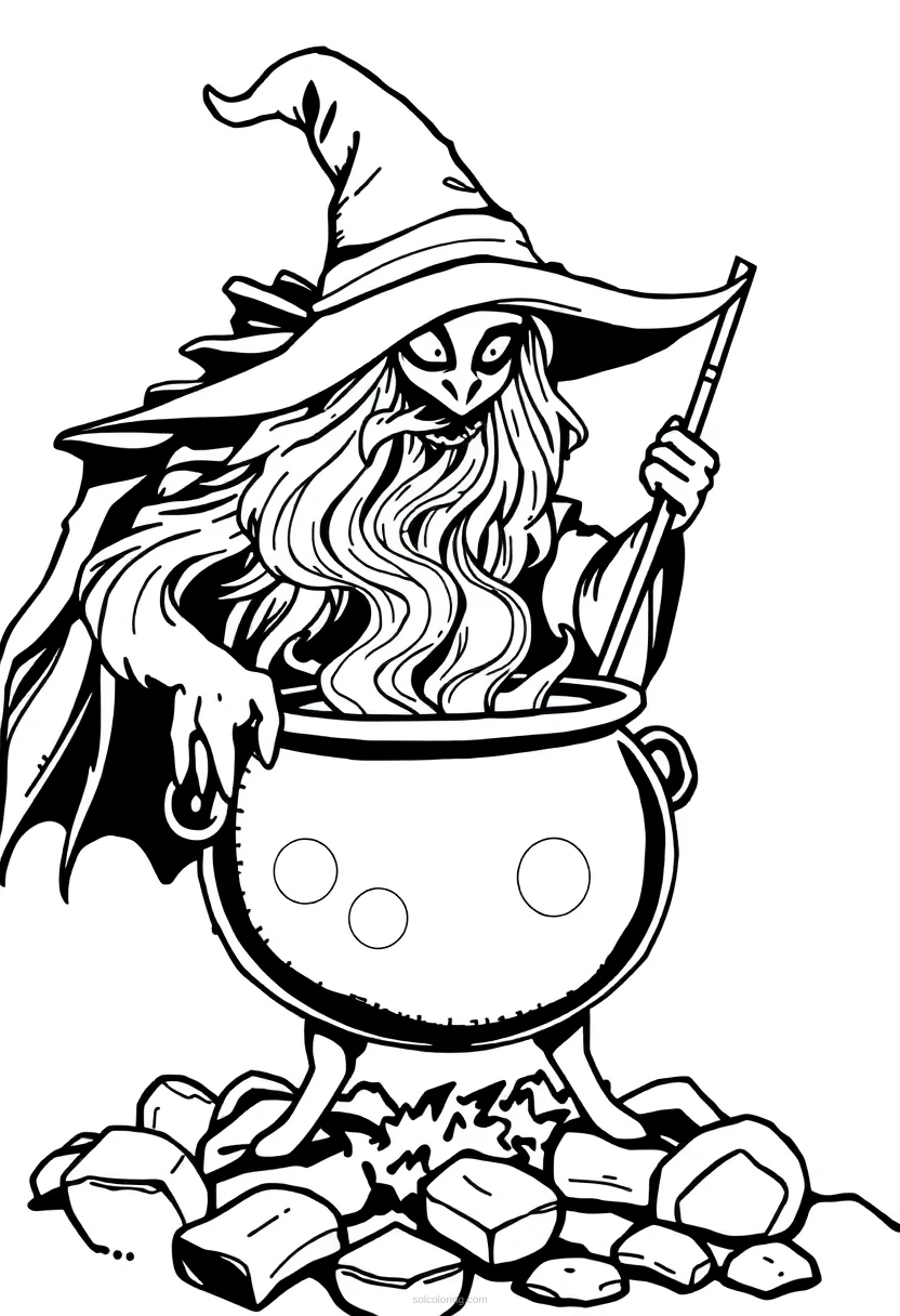 Witch S Cauldron Bubbling coloring pages