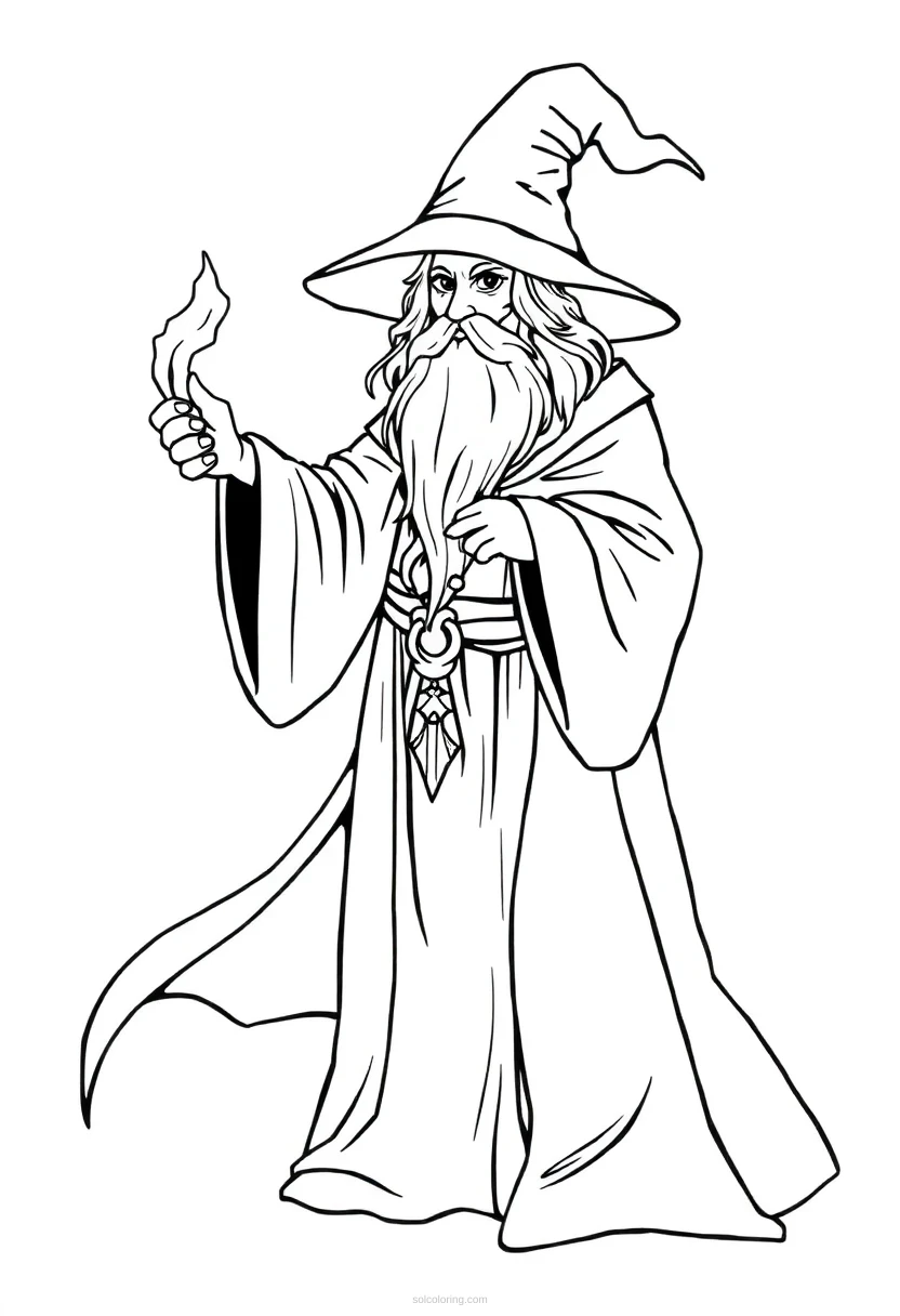 Wizard coloring page for kids