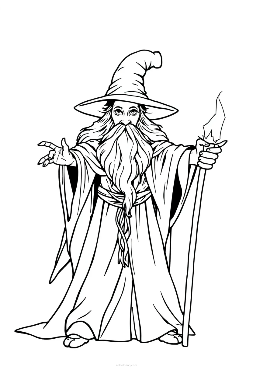 Wizard coloring page for kids