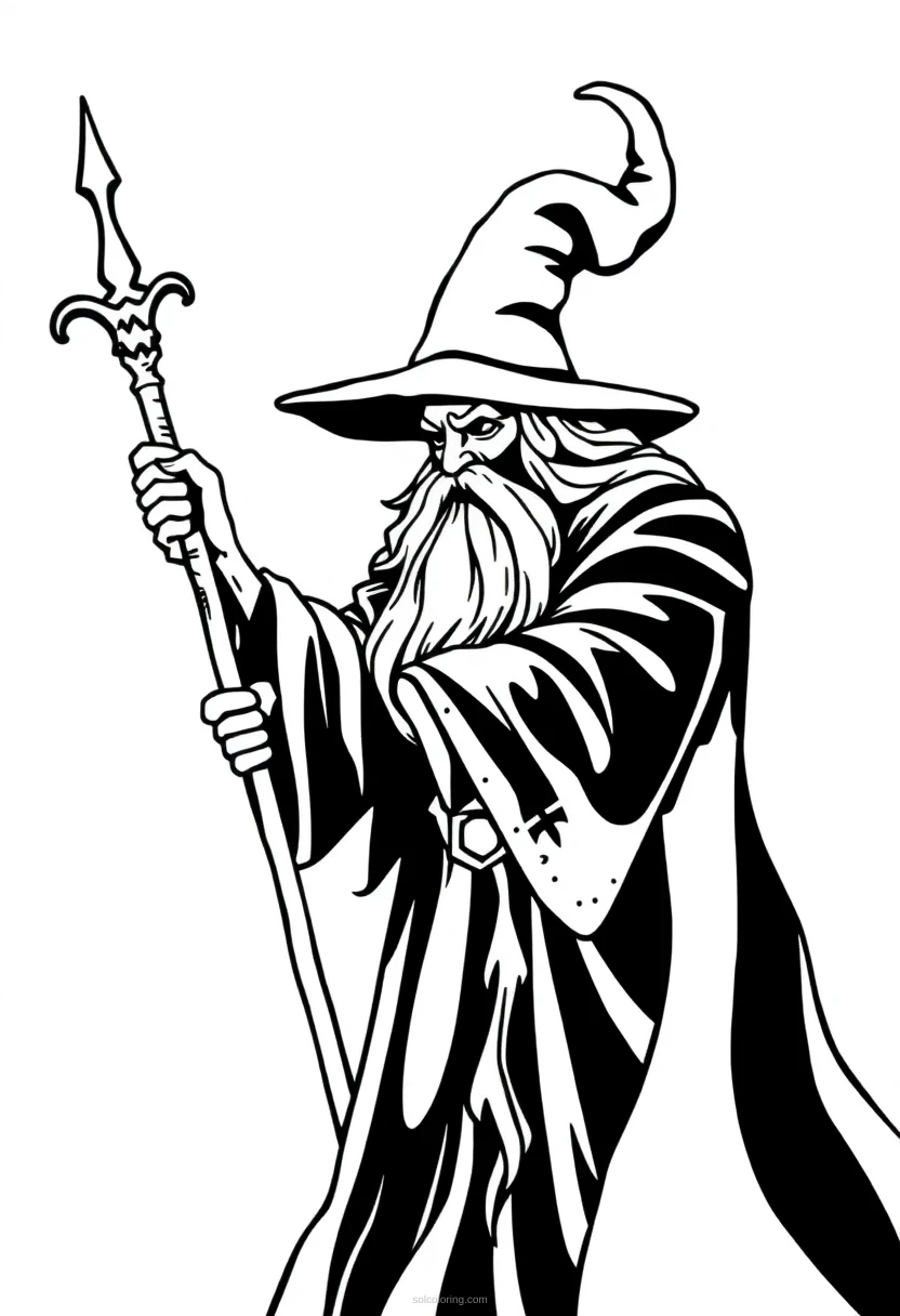 Wizard coloring page for kids