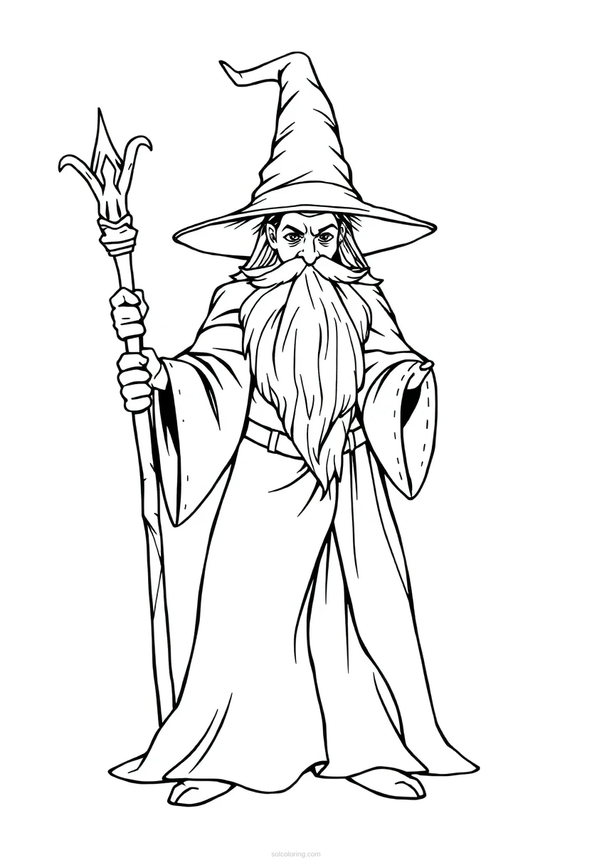 Wizard coloring page for kids