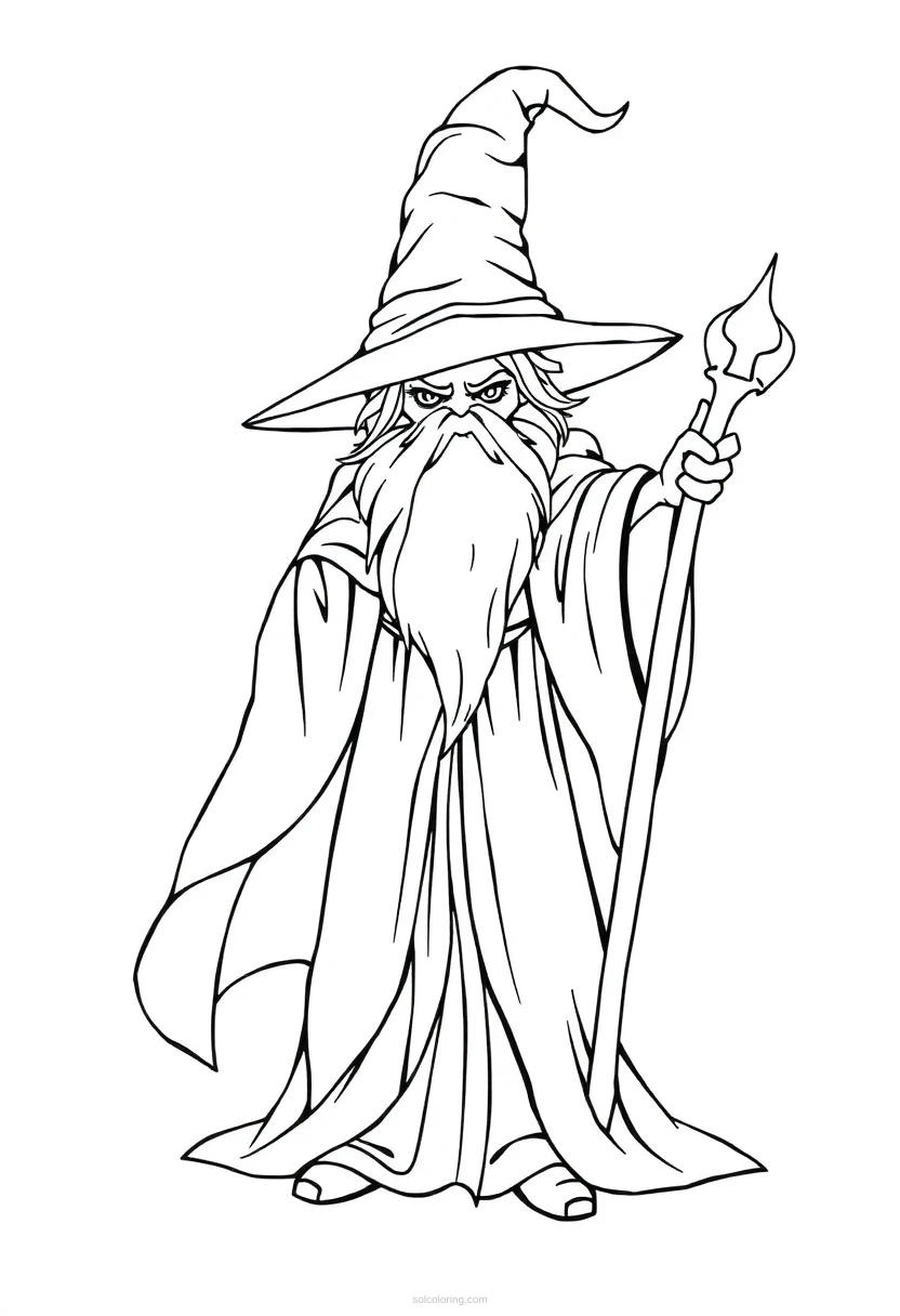 Wizard coloring page for kids