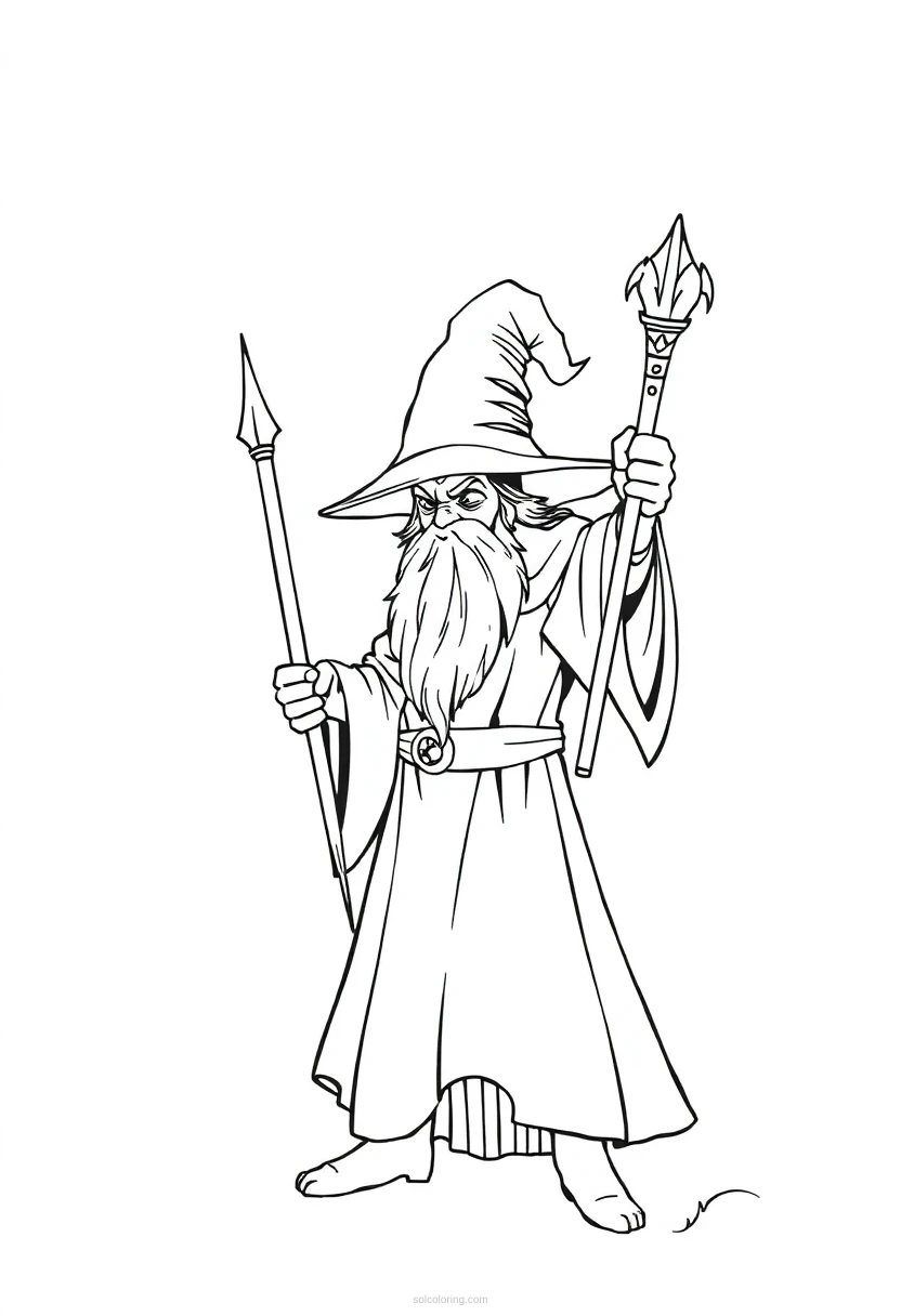 Wizard coloring page for kids