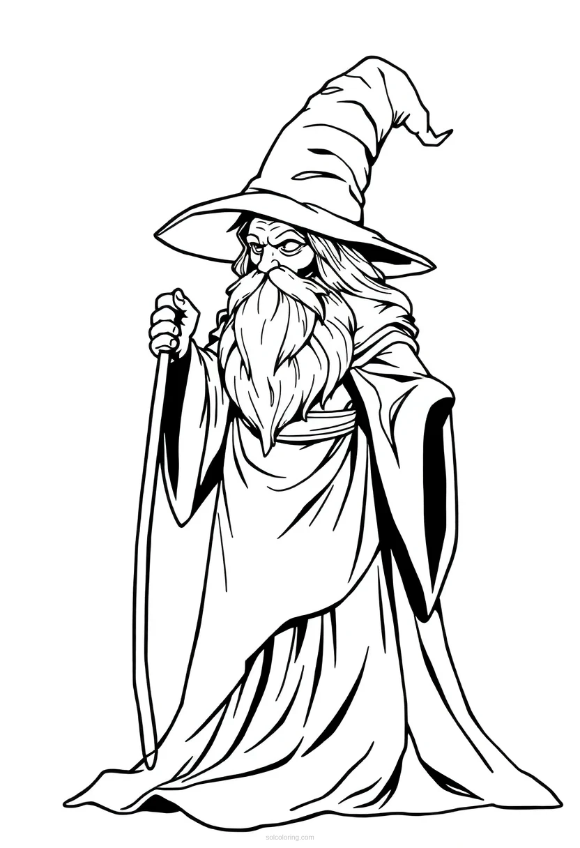 Wizard coloring page for kids