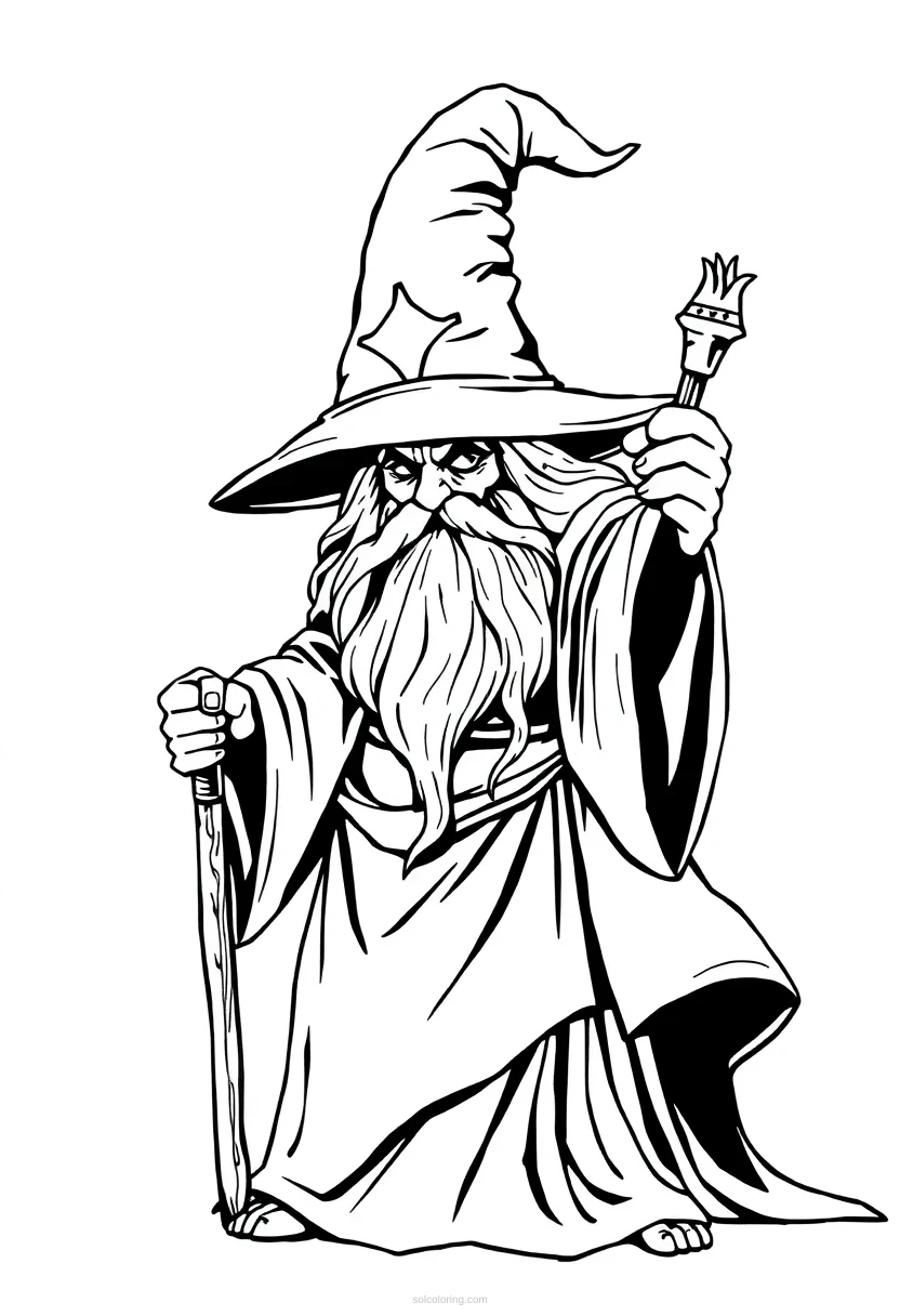 Wizard coloring page for kids