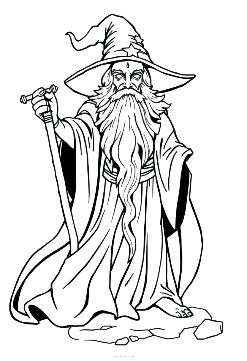 Wizard coloring page for kids