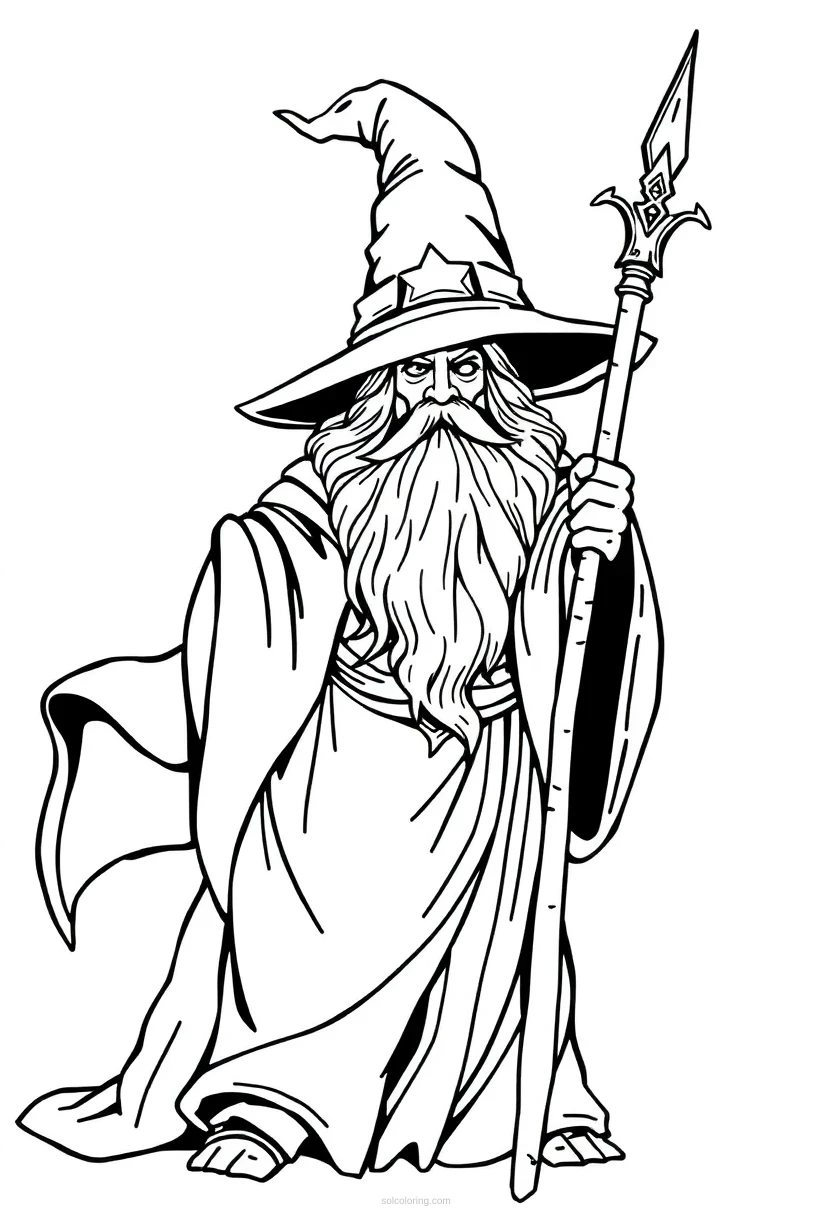Wizard coloring page for kids