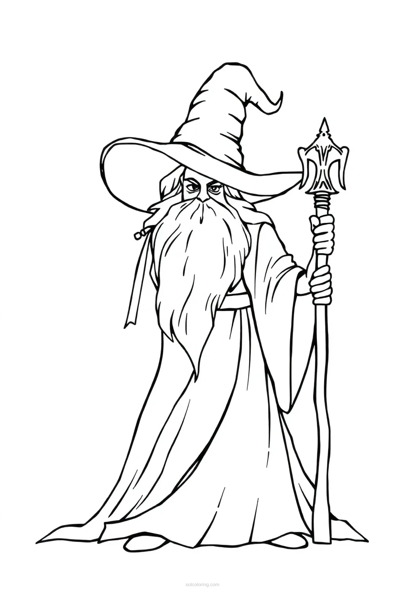 Wizard coloring page for kids