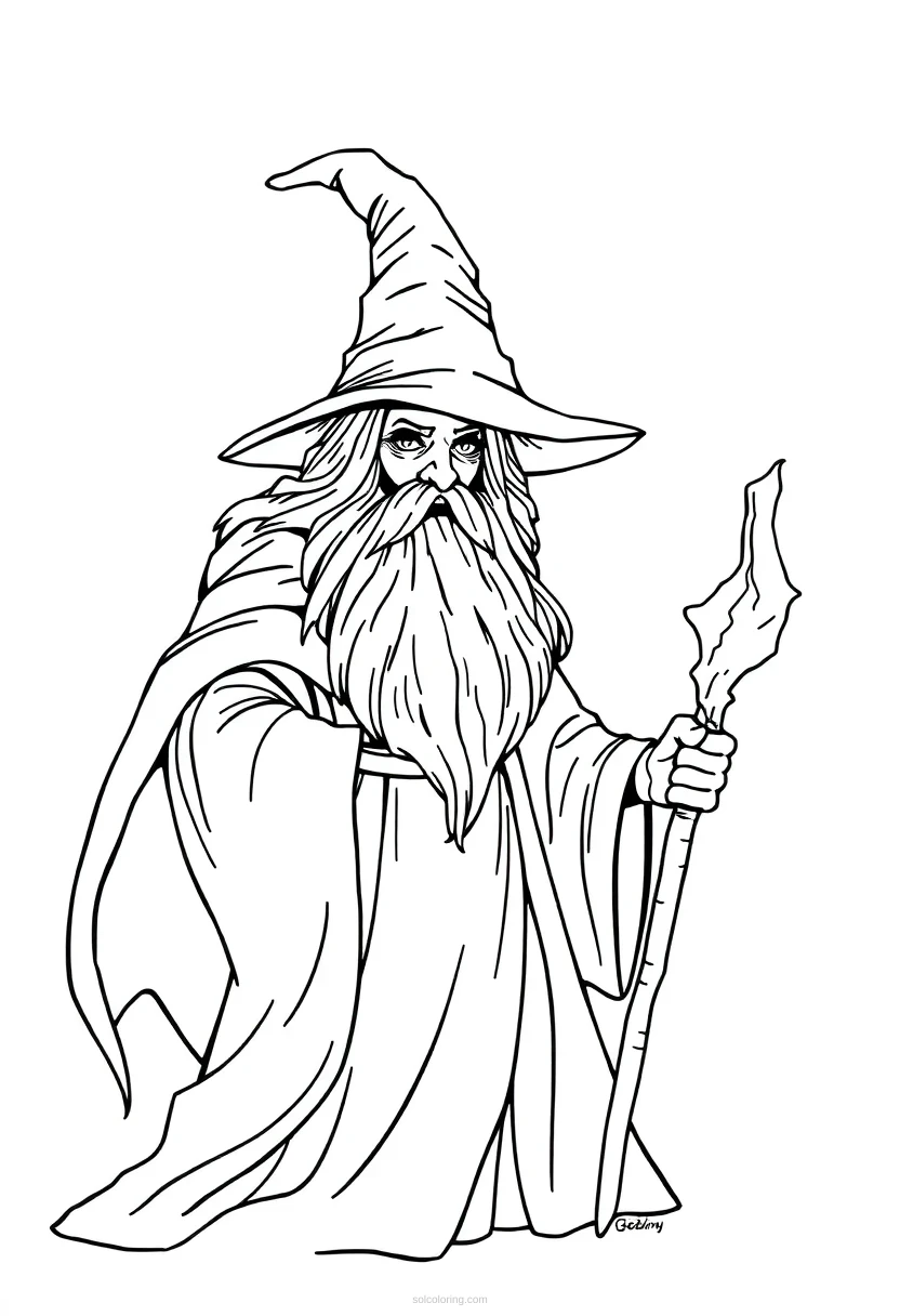 Wizard coloring page for kids