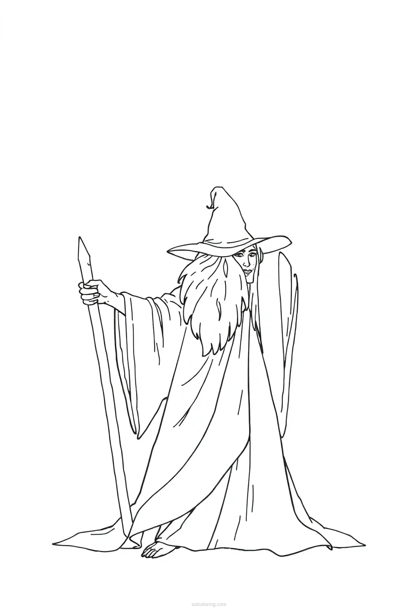 Wizard coloring page for kids