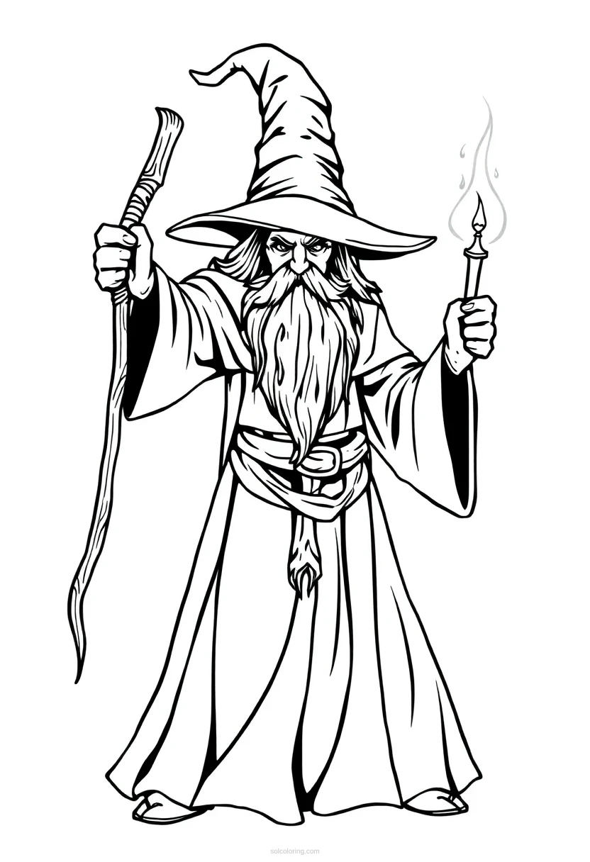Wizard coloring page for kids