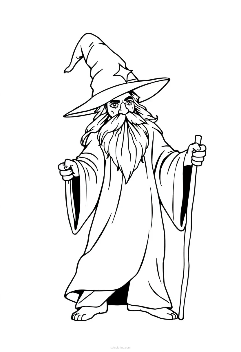 Wizard coloring page for kids