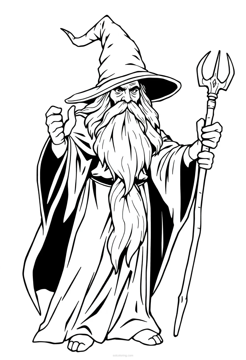Wizard coloring page for kids