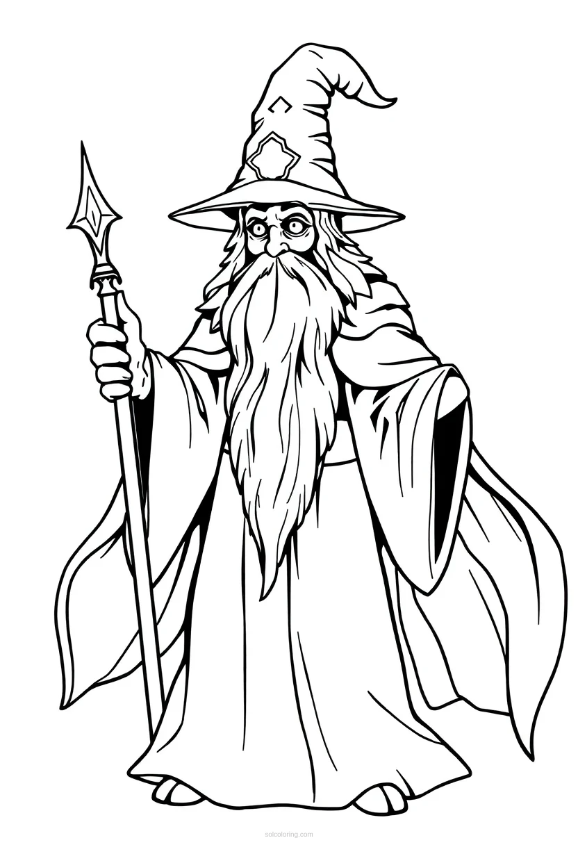 Wizard coloring page for kids