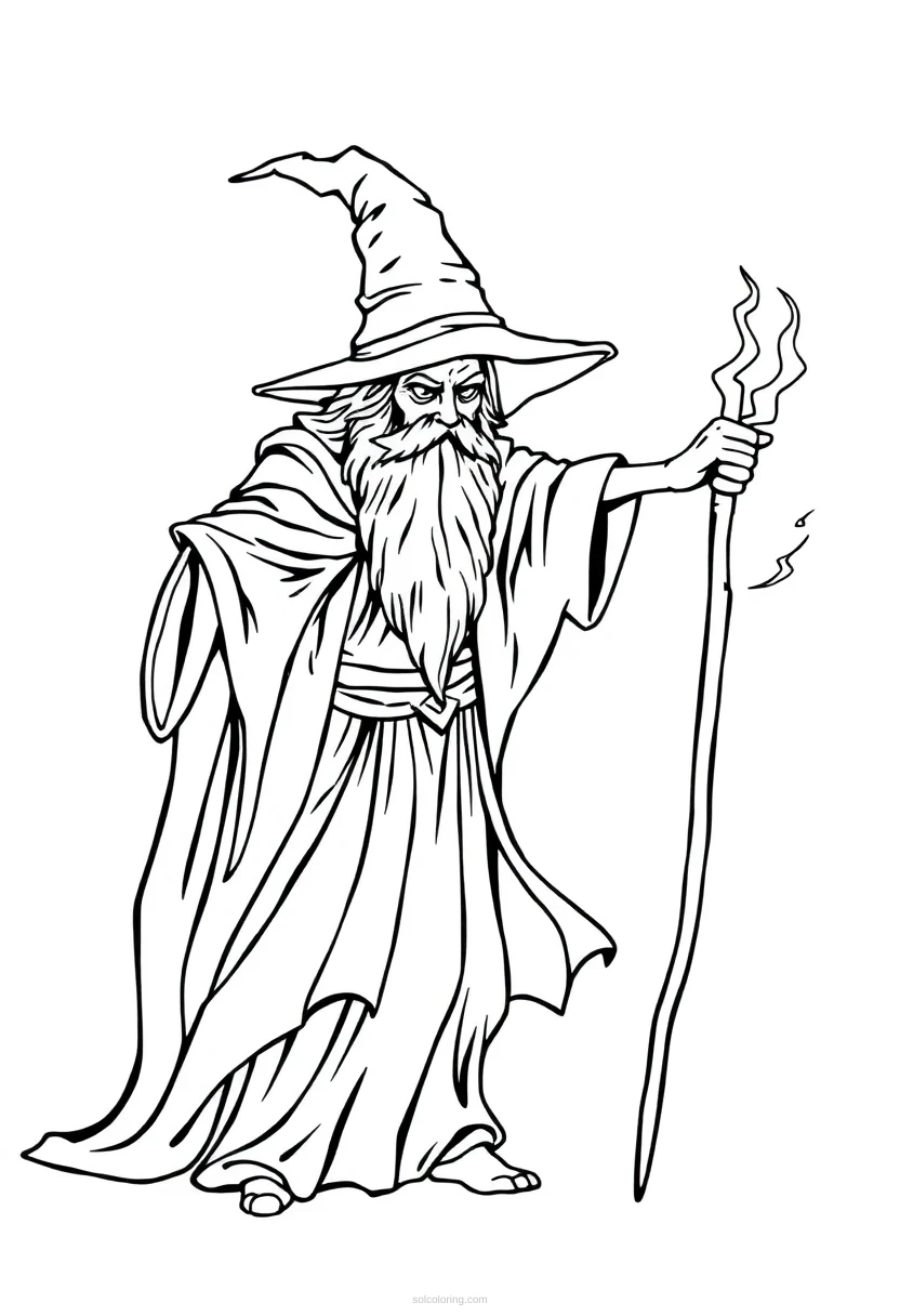 Wizard coloring page for kids