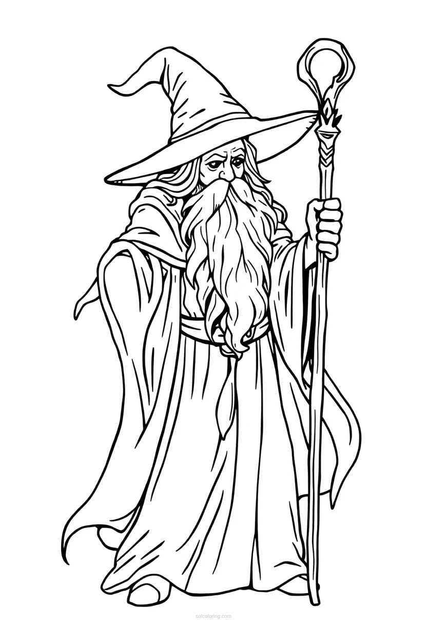 Wizard coloring page for kids