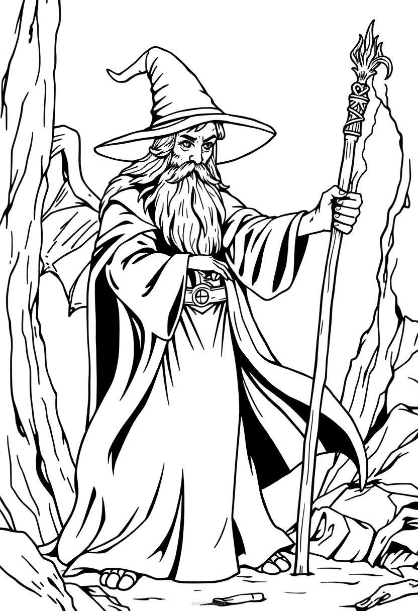 Wizard coloring page for kids