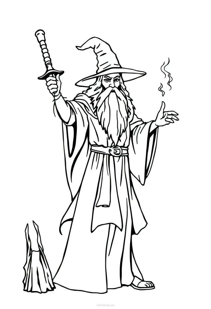 Wizard coloring page for kids
