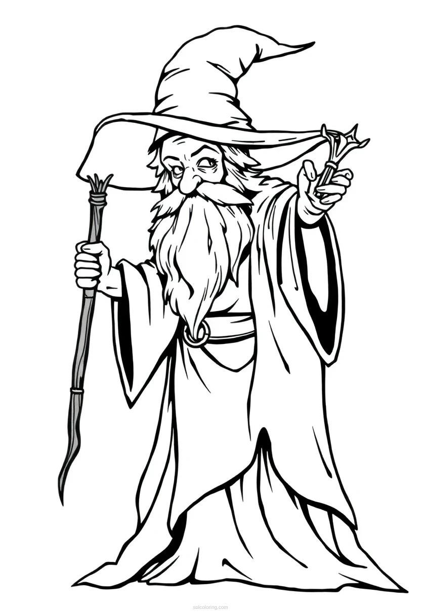 Wizard coloring page for kids