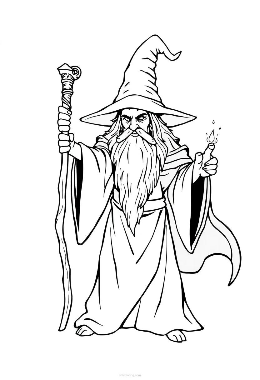 Wizard coloring page for kids