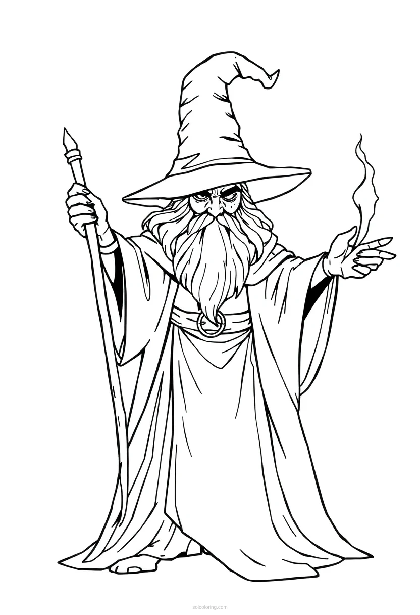 Wizard coloring page for kids