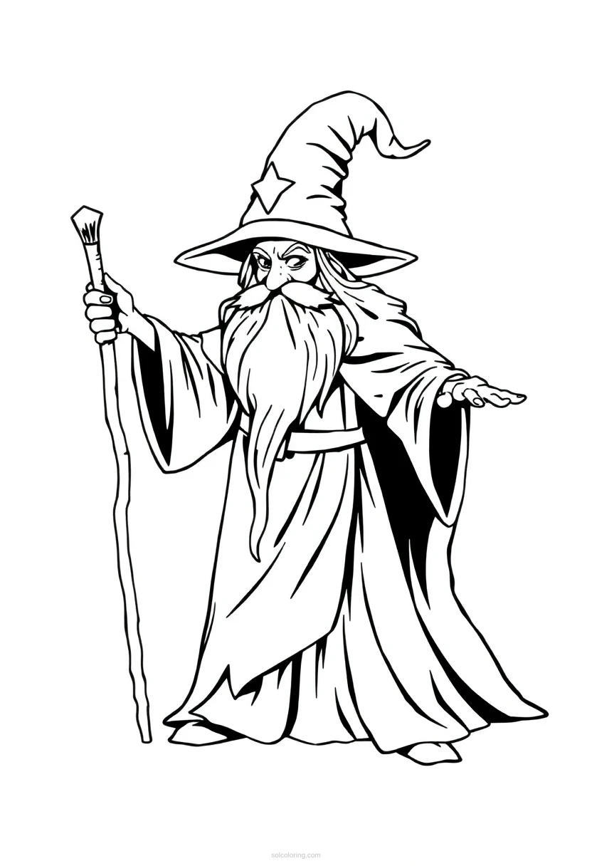Wizard coloring page for kids