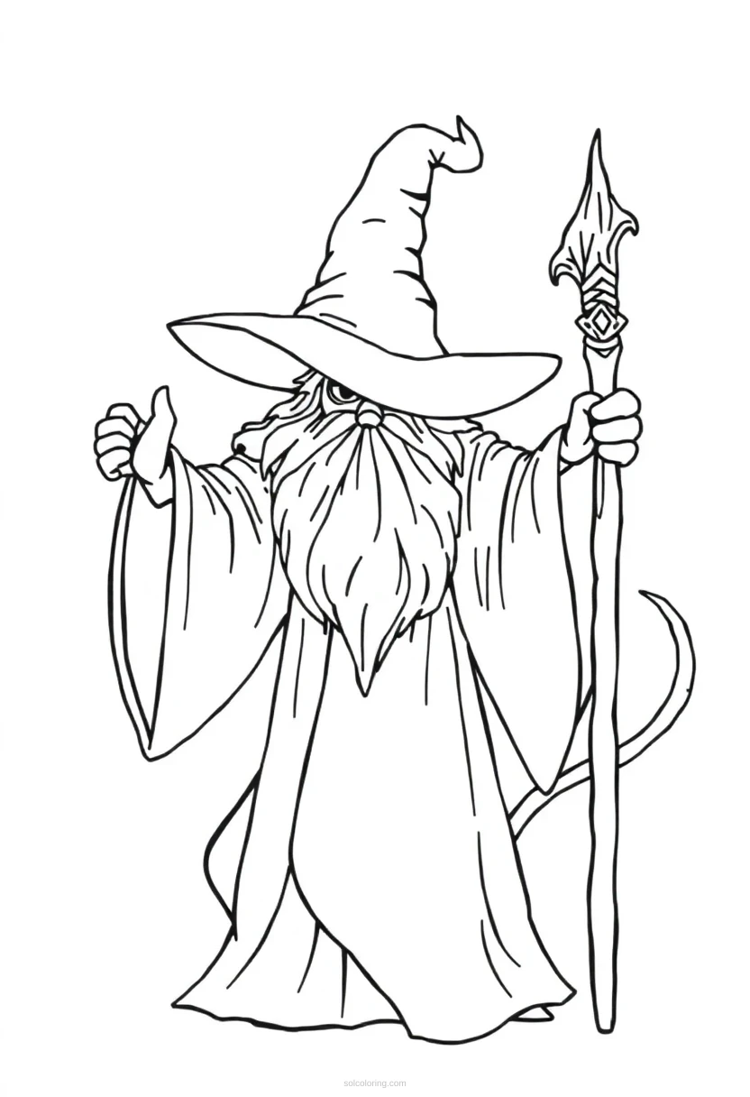 Wizard coloring page for kids