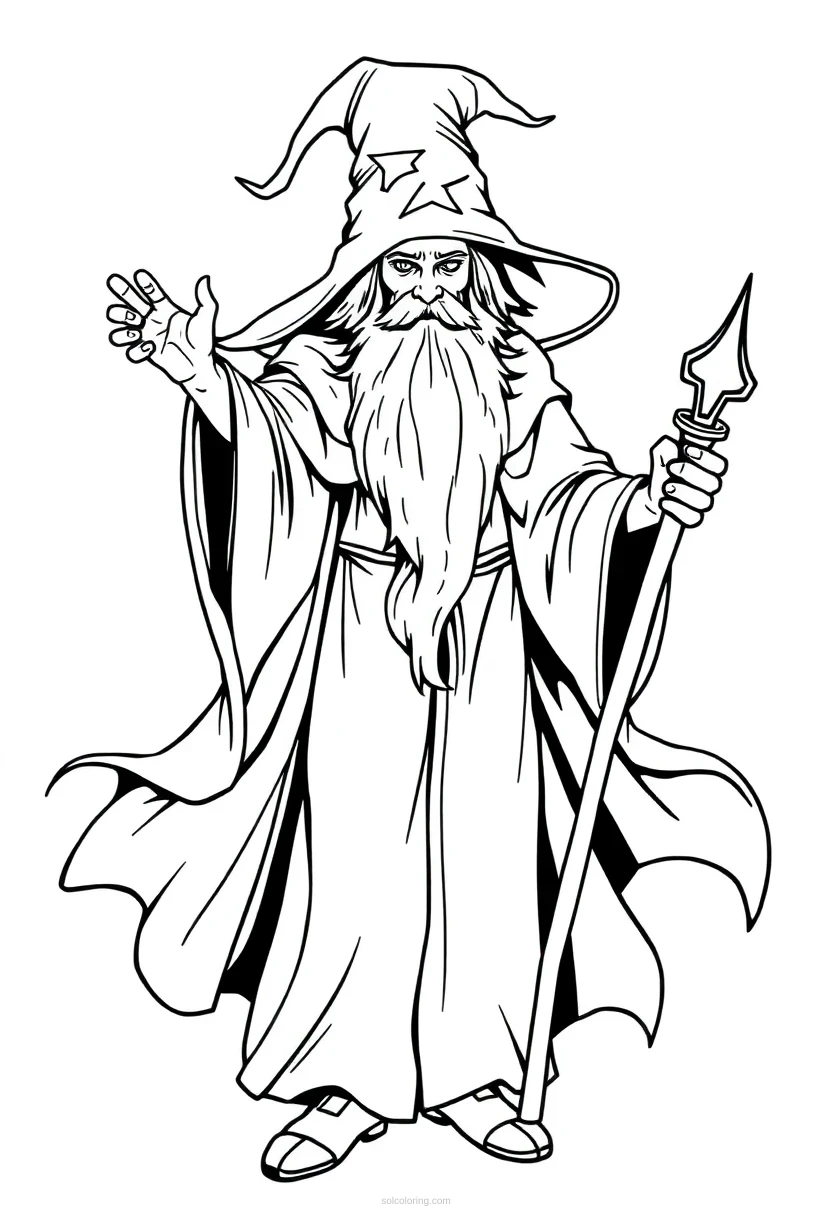 Wizard coloring page for kids