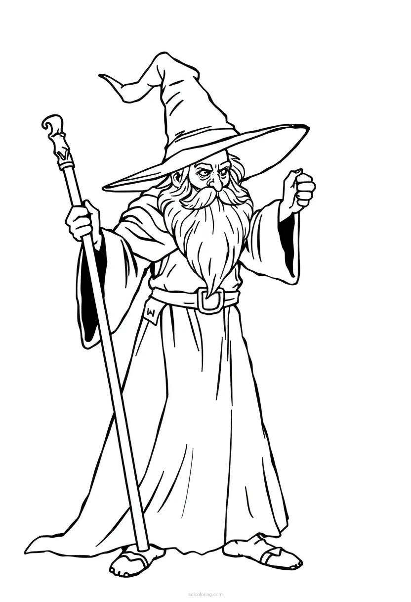 Wizard coloring page for kids