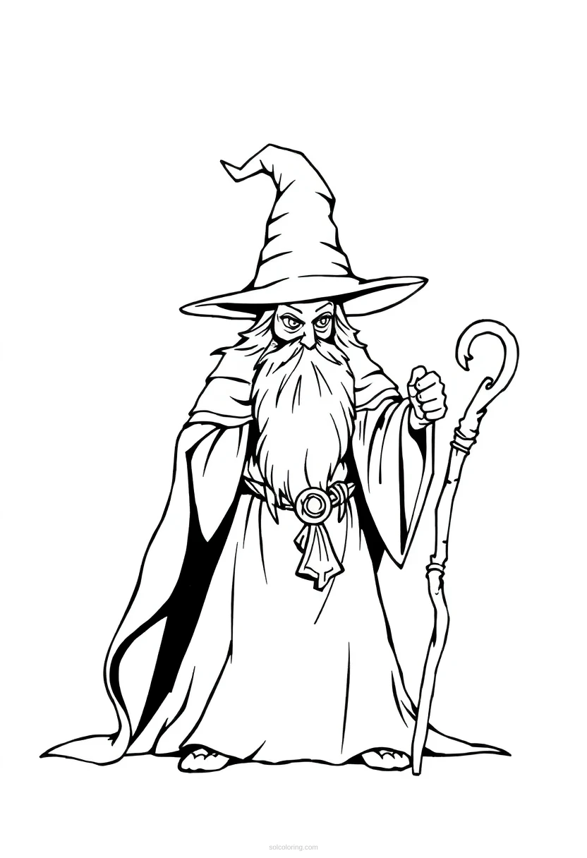 Wizard coloring page for kids