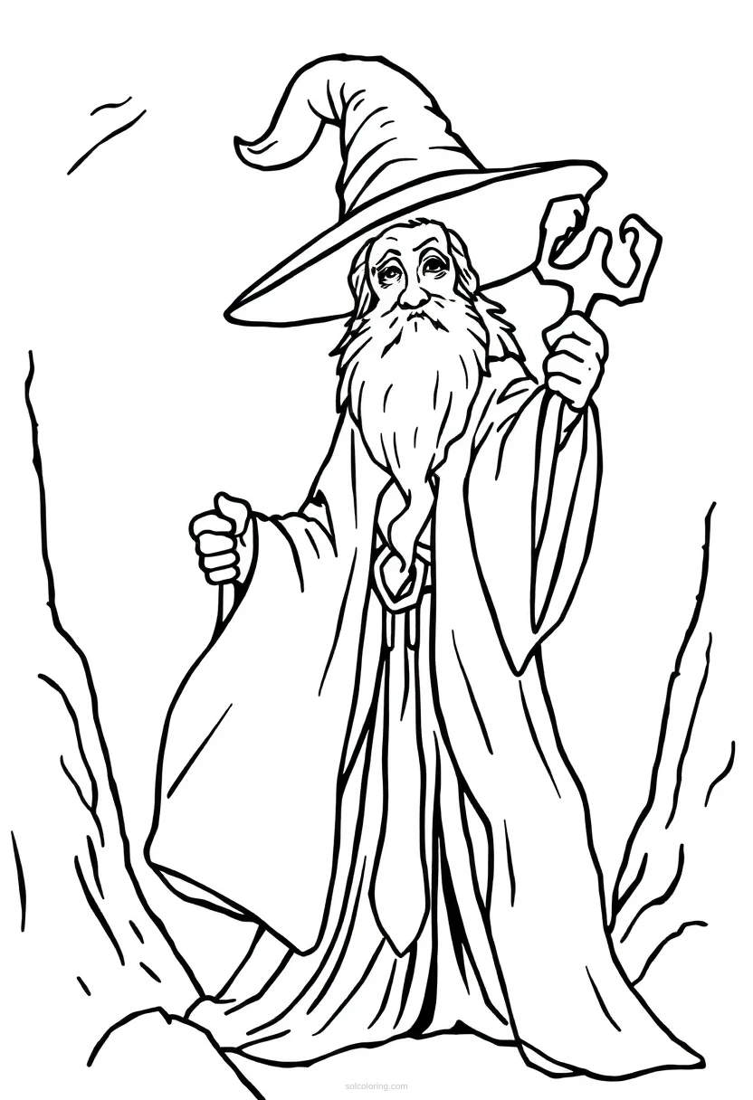 Wizard coloring page for kids