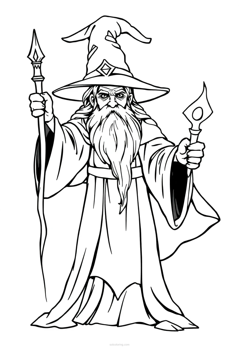 Wizard coloring page for kids