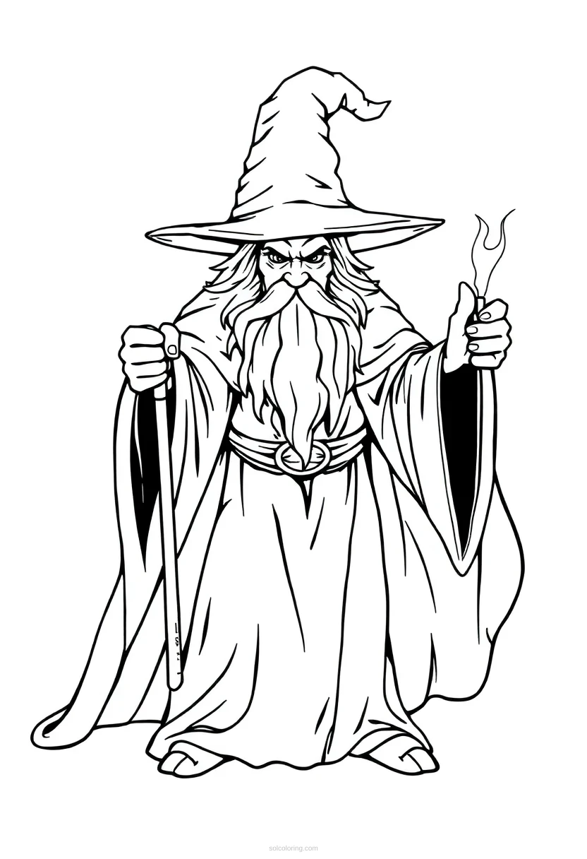 Wizard coloring page for kids