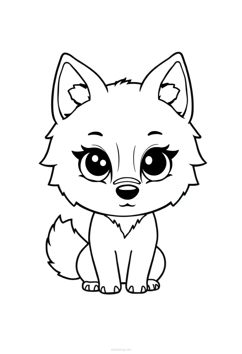 Wolf coloring page for kids