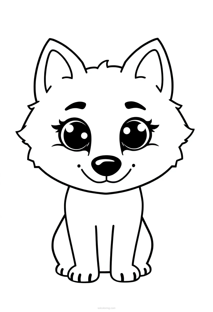 Wolf coloring page for kids