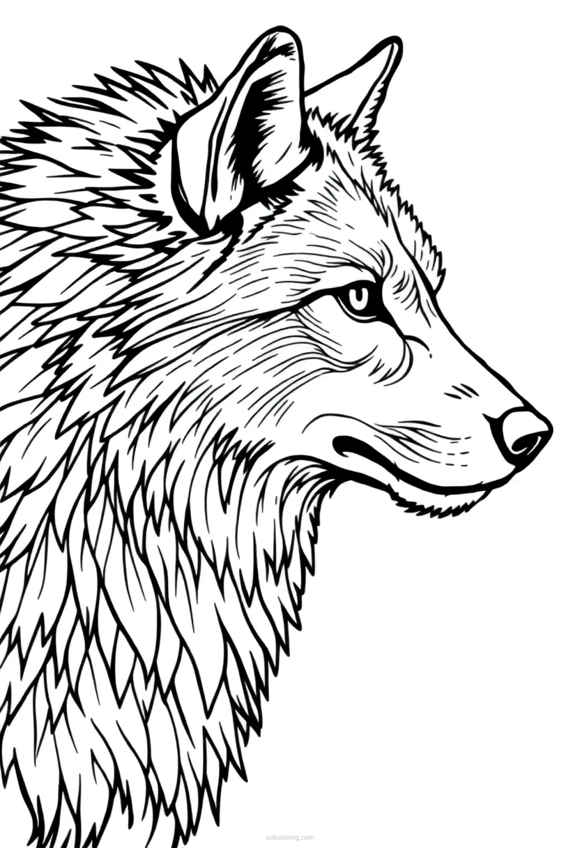 Wolf coloring page for kids