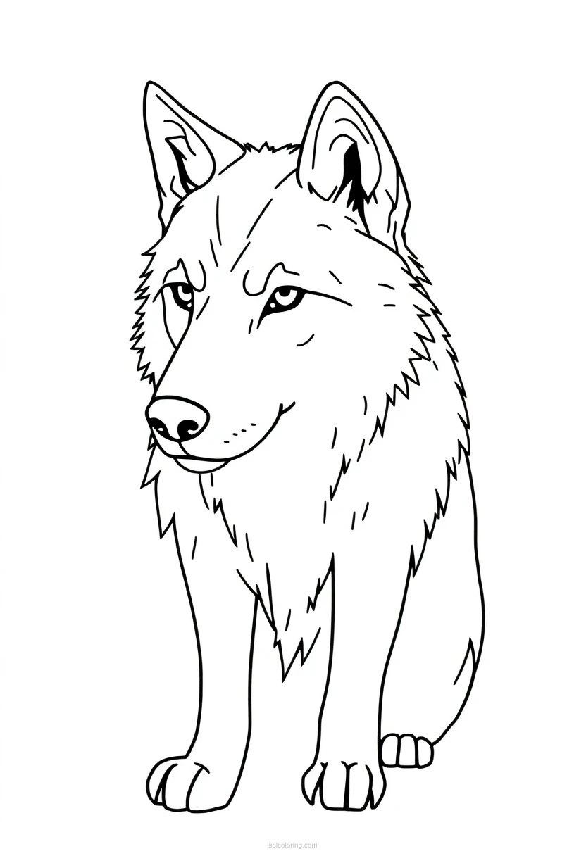 Wolf coloring page for kids