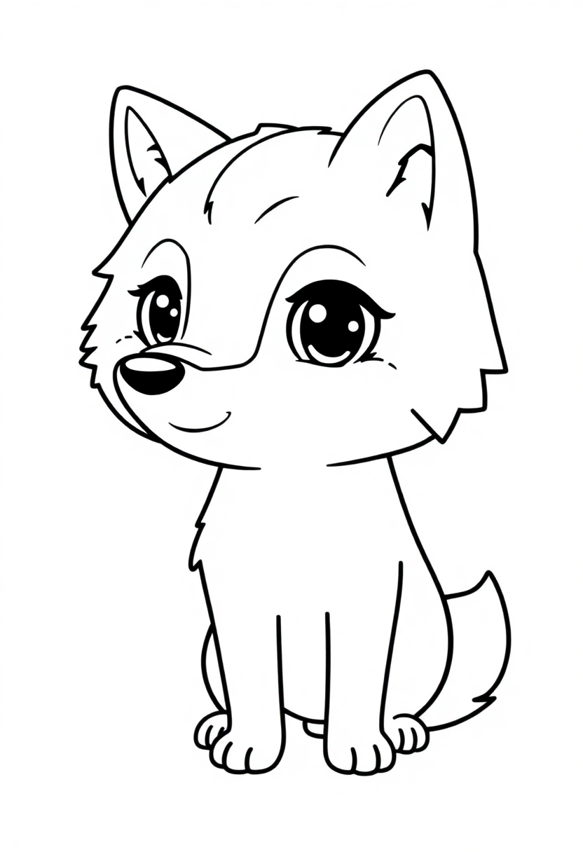 Wolf coloring page, free printable