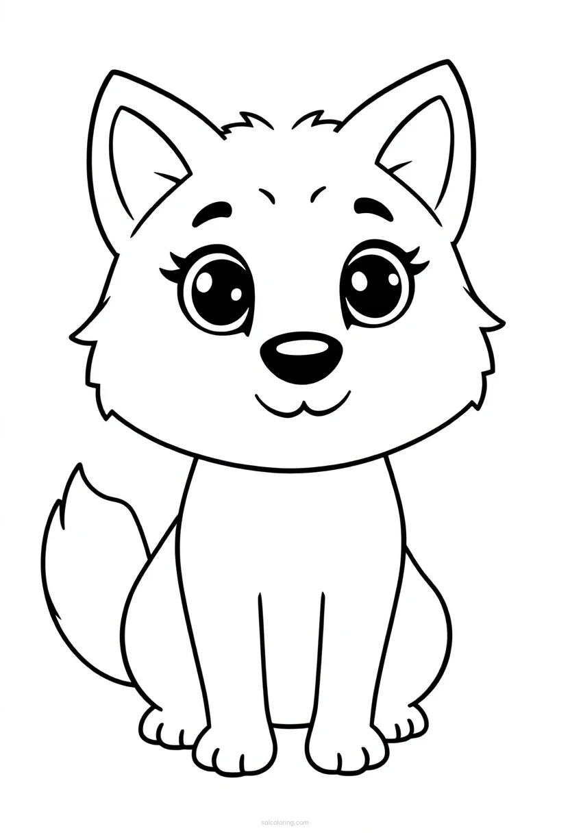 Wolf coloring page for kids